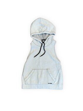 Ivy Park Gray Sleeveless Hoodie Backless Crop Sweatshirt Kangaroo Pocket Size M